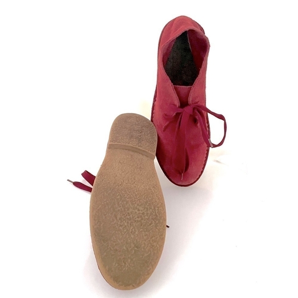 SELECTED Portugal Unisex Suede Leather Lace-Up Ankle Boots Red Size 40 - Picture 7 of 8